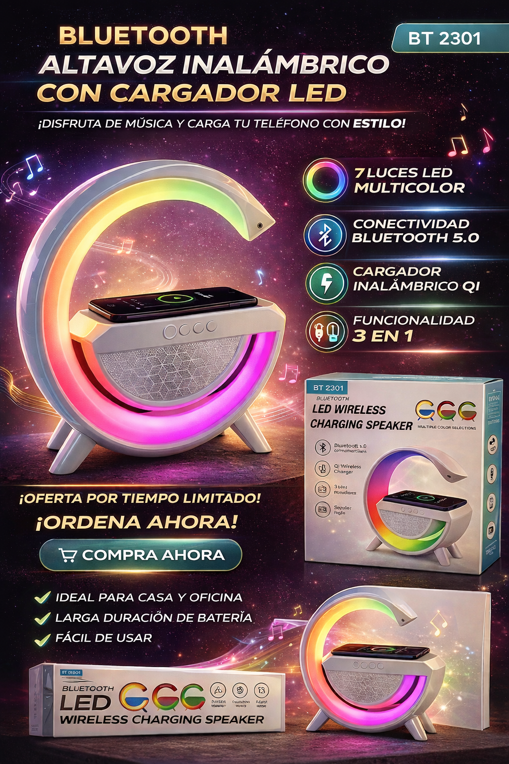 Lampara Parlante G (3 en 1) Bluetooth