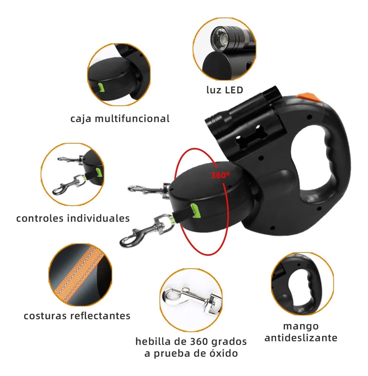 COMBO | Correa Retráctil + Cepillo para Mascota